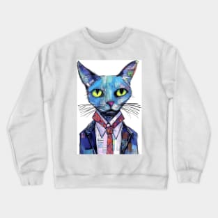 Abstract Cat 7 Crewneck Sweatshirt